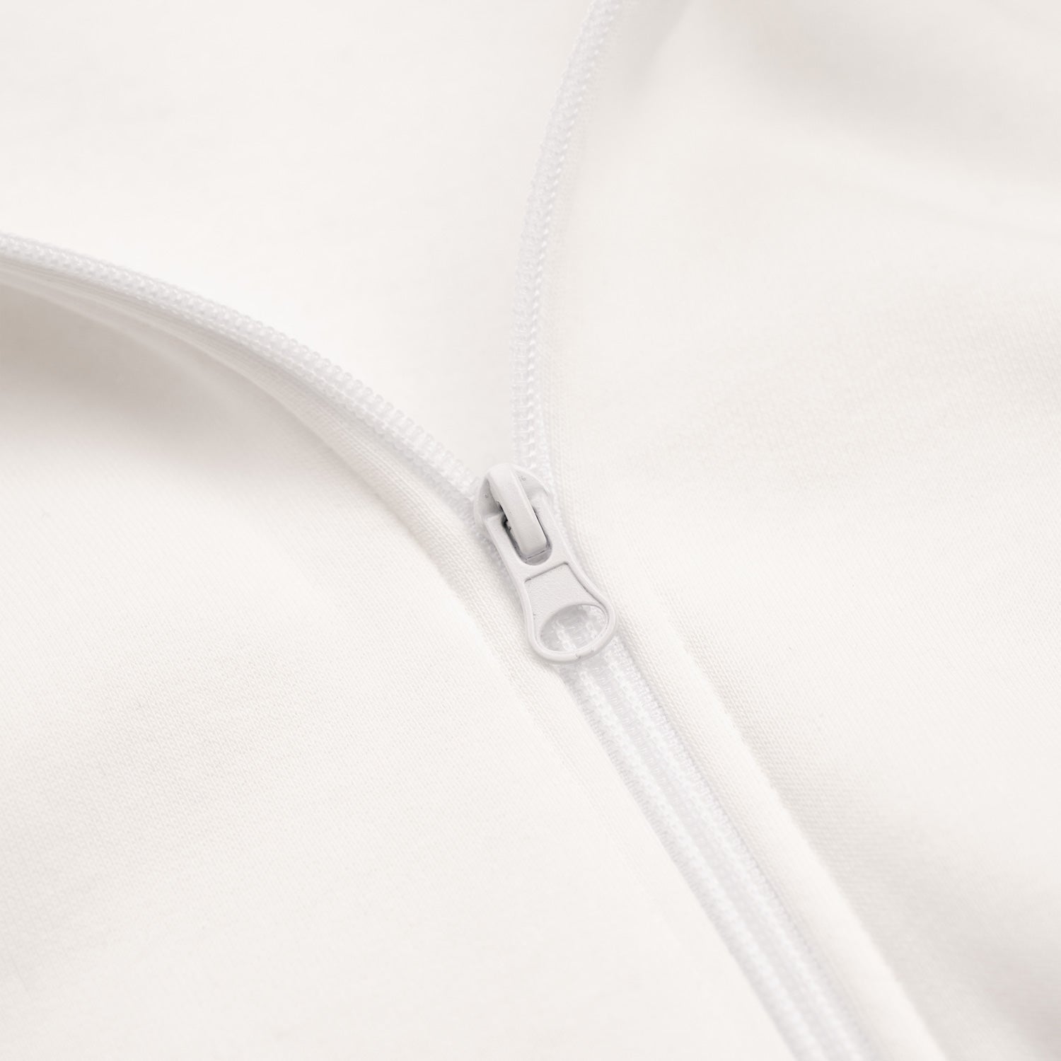 Heavy Brushed Zipper Powder White