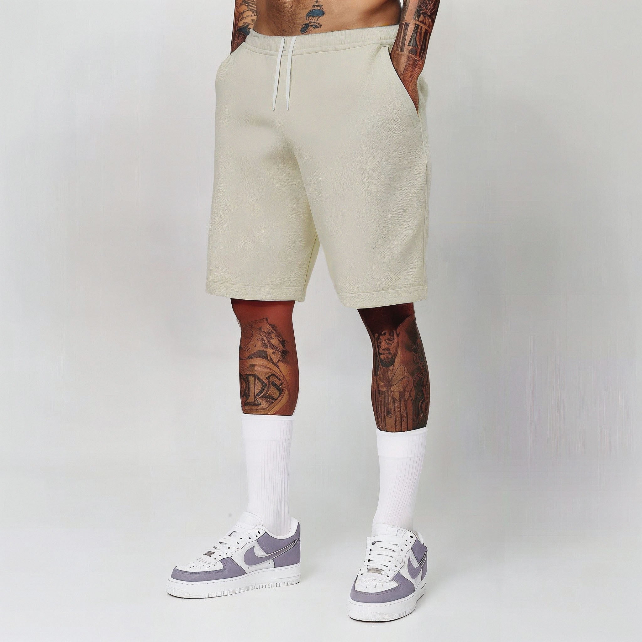 Heavy Brushed Short Pants Powder White