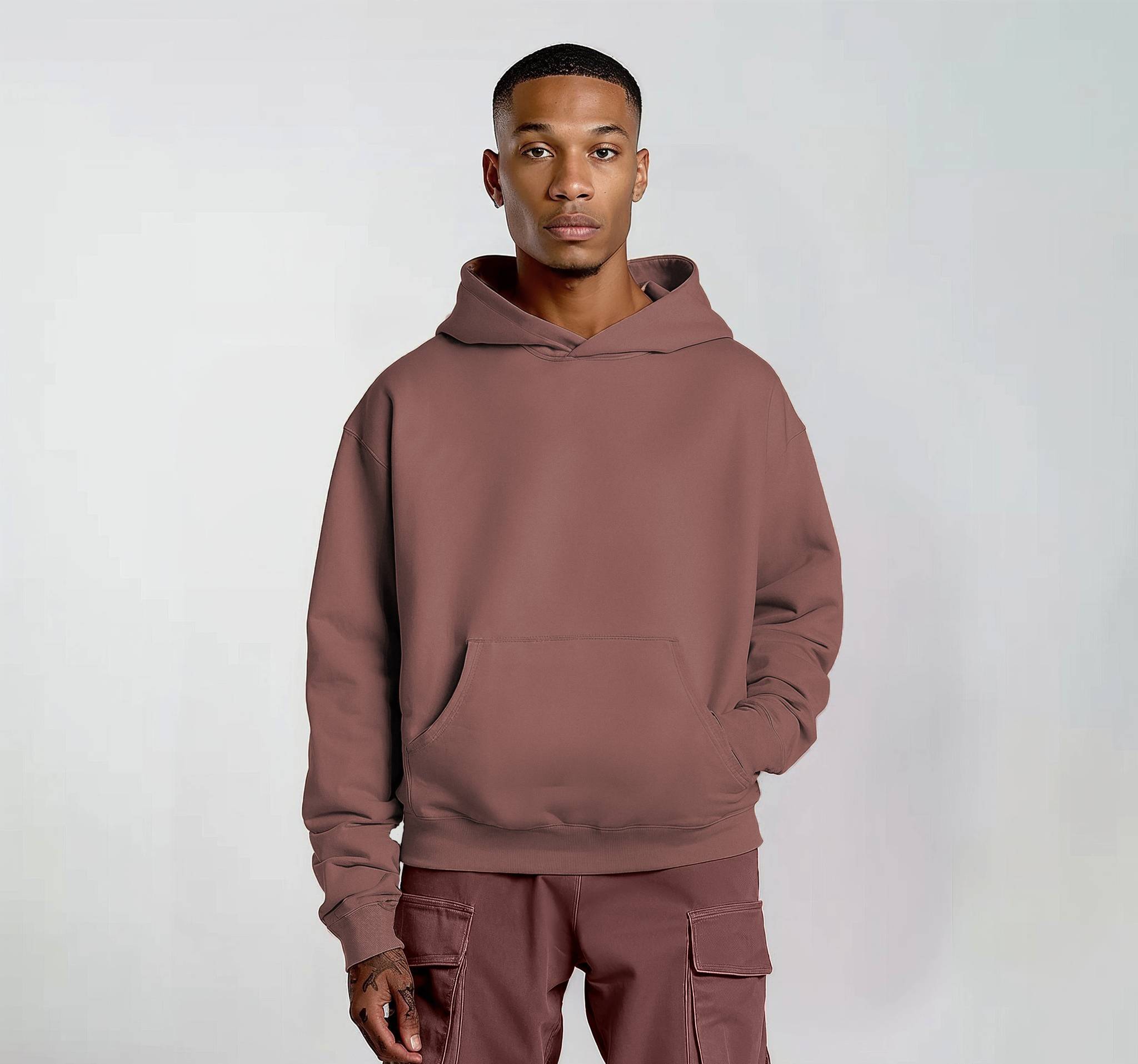 Heavy Cotton Oversized Hoodie Rusty Red