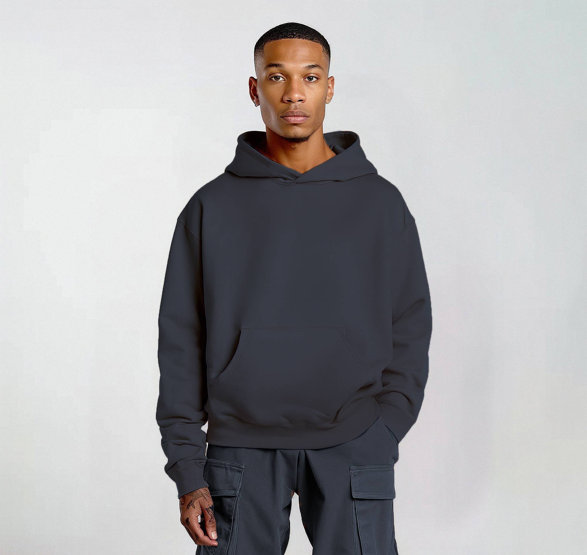 Heavy Cotton Oversized Hoodie Vintage Black