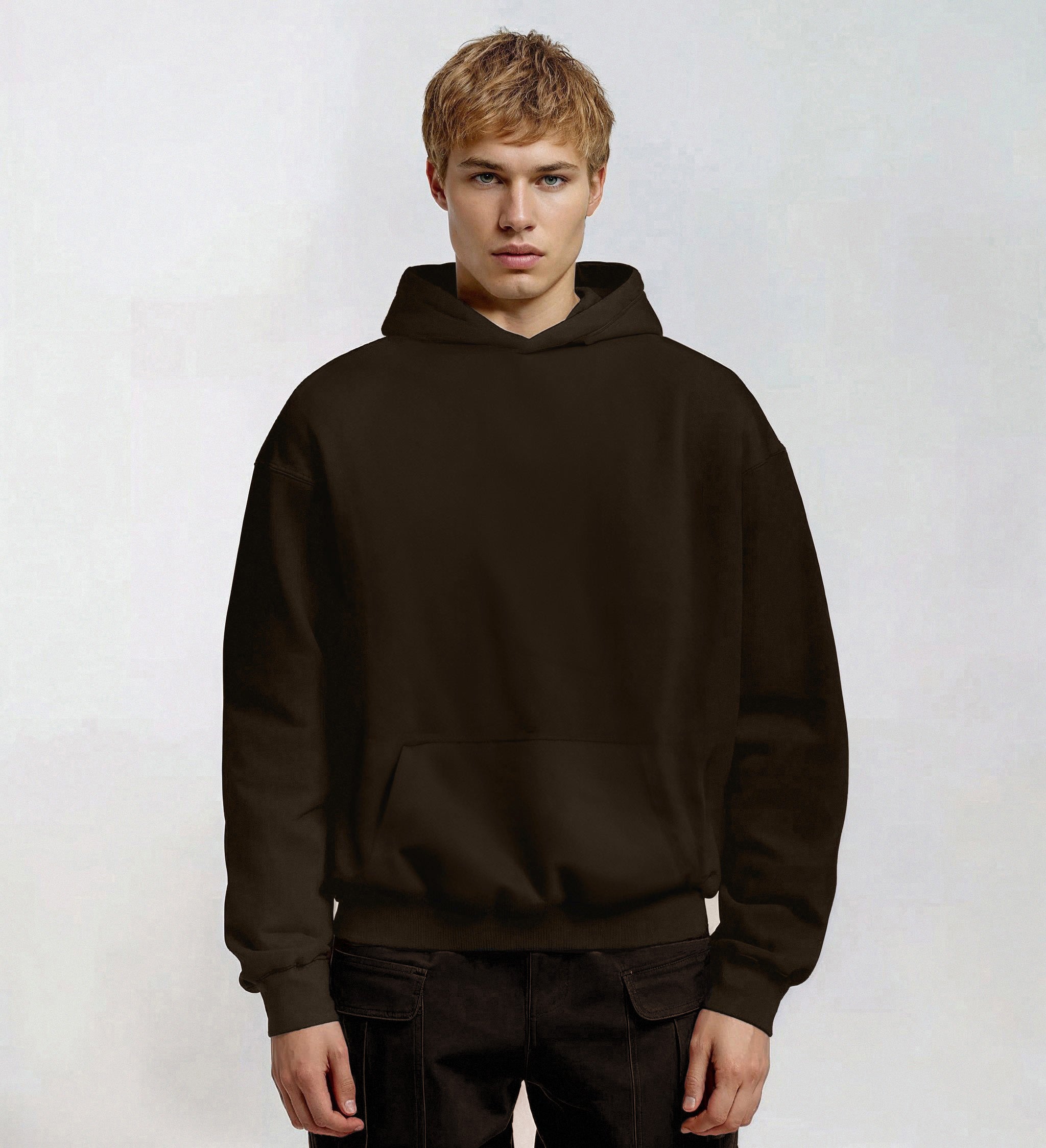 Heavy Cotton Oversized Hoodie Black Coffee