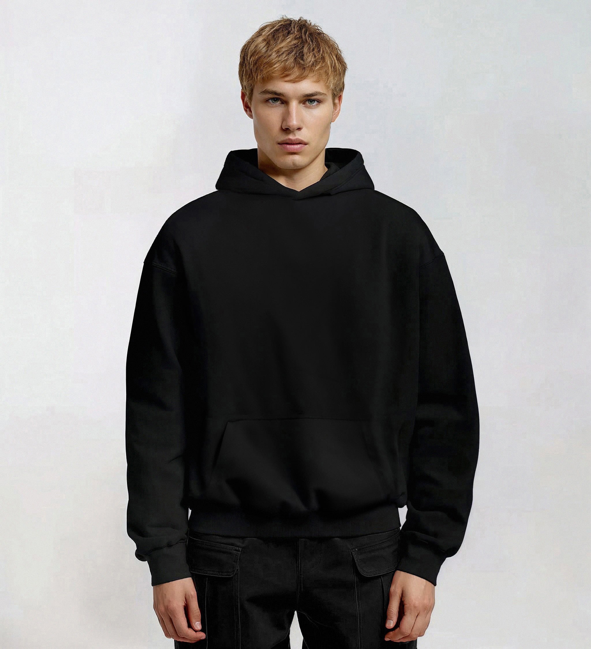 Heavy Cotton Oversized Hoodie Jet Black