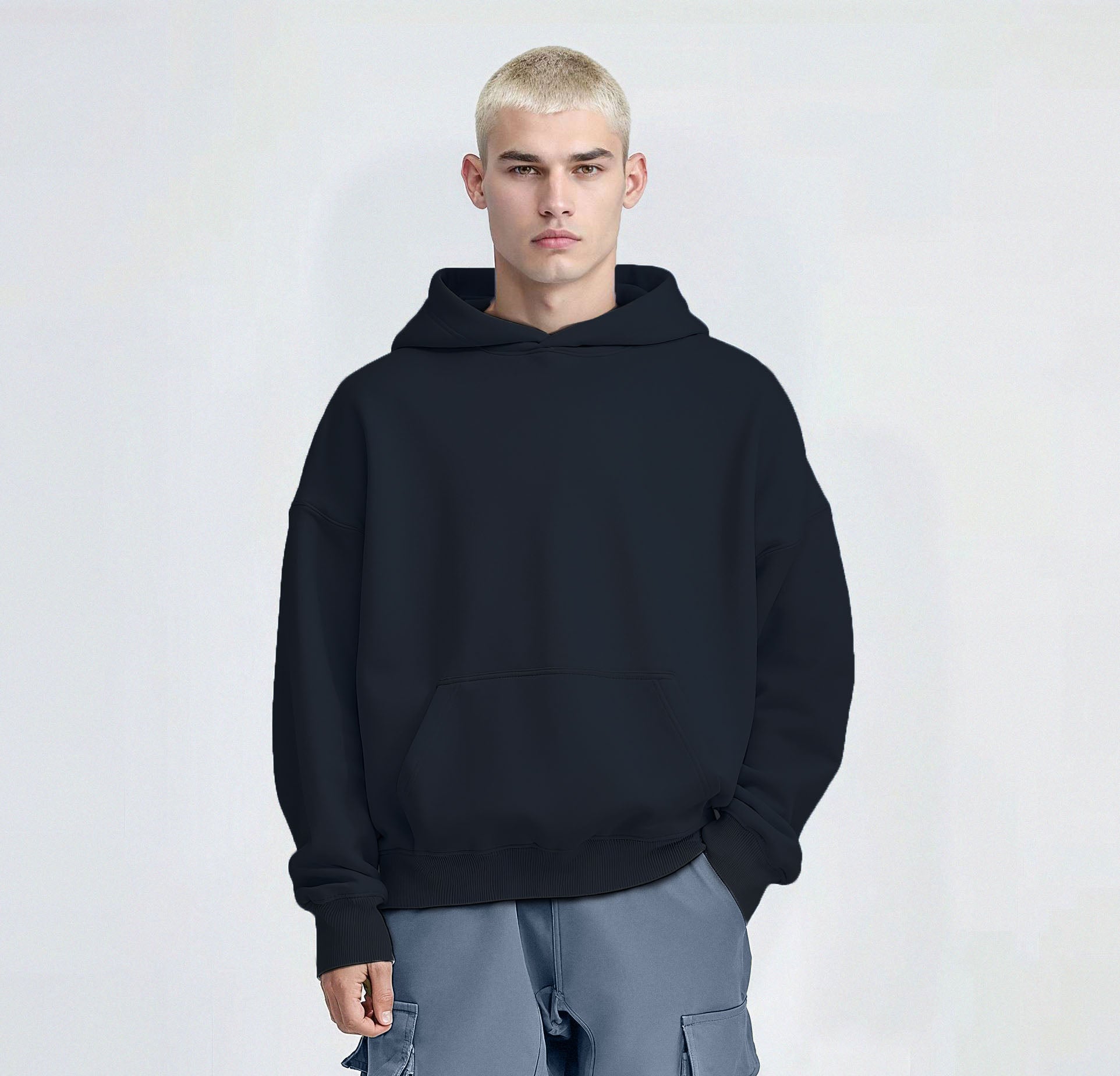 Heavy Cotton Oversized Hoodie Deep Ocean Blue