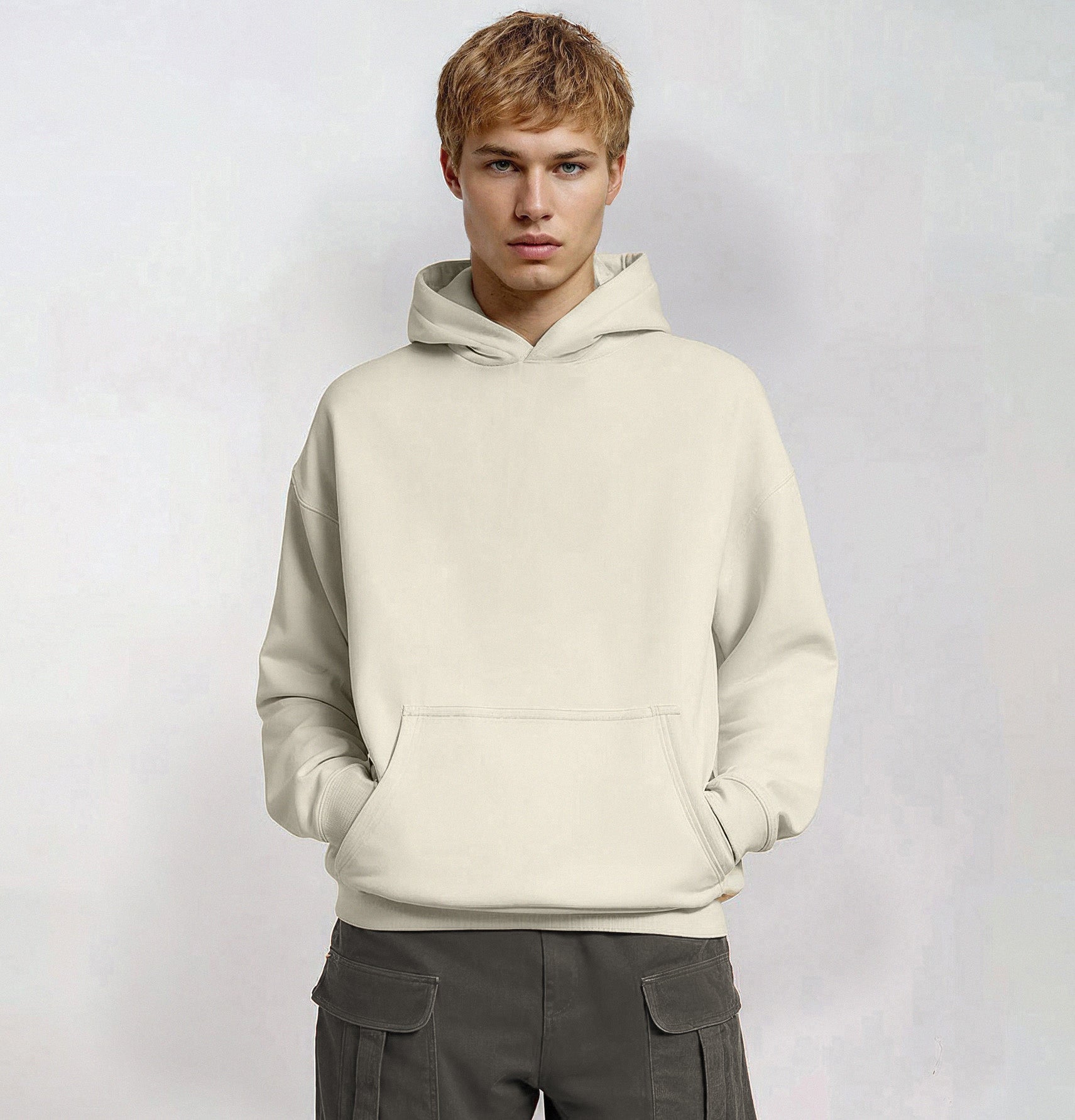 Heavy Cotton Oversized Hoodie Powder White