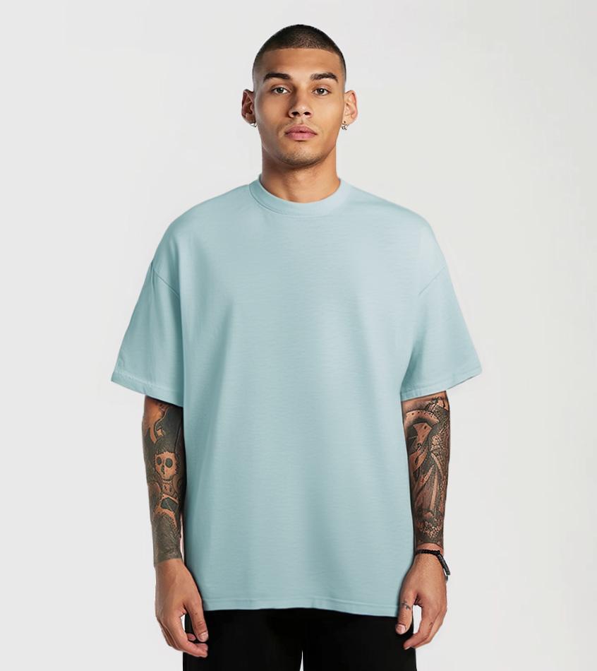 Heavy Cotton Oversized T-Shirt Washed Light Blue