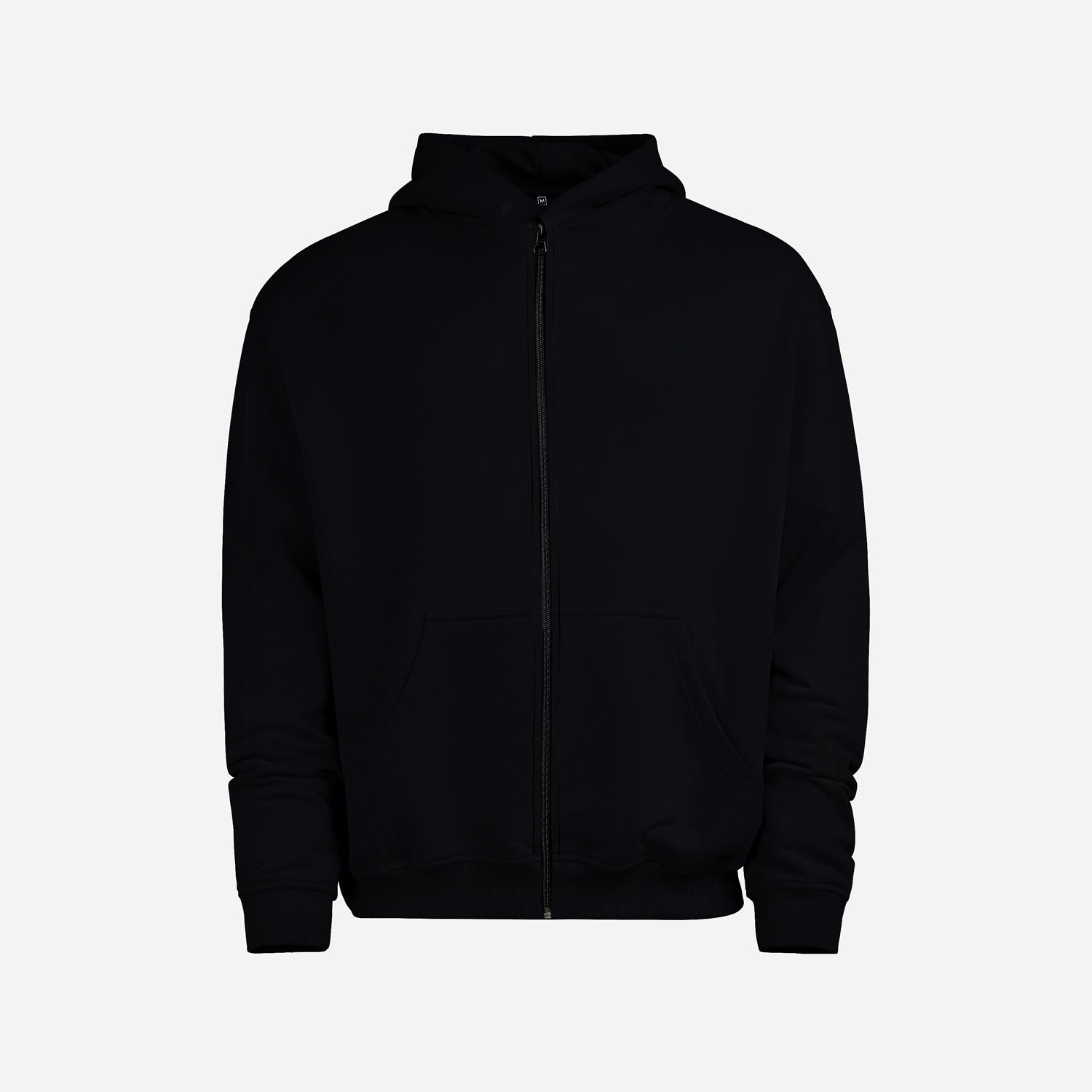 Heavy Brushed Zipper Jet Black