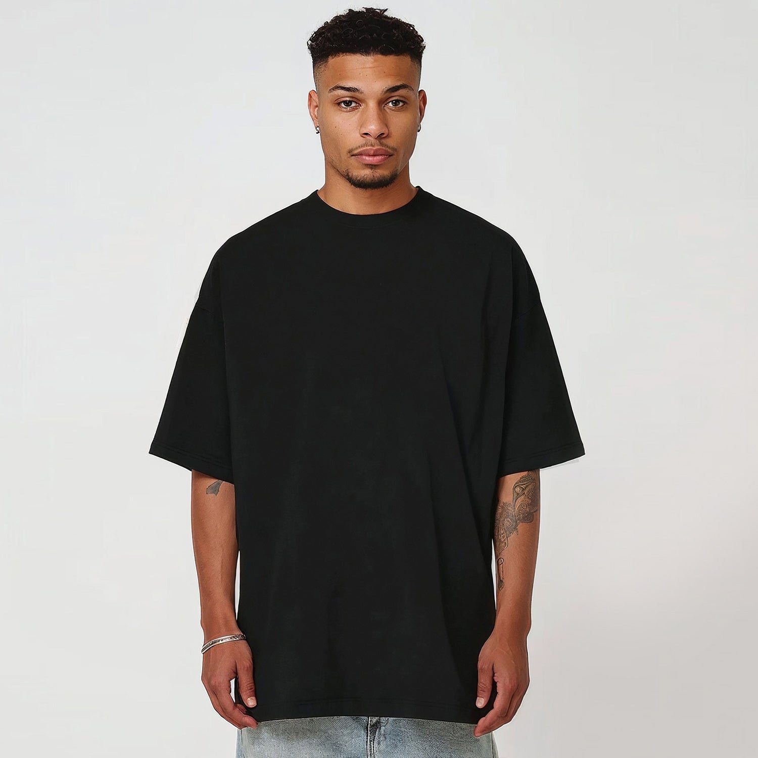 Heavy Cotton Oversized T-Shirt Washed Jet Black